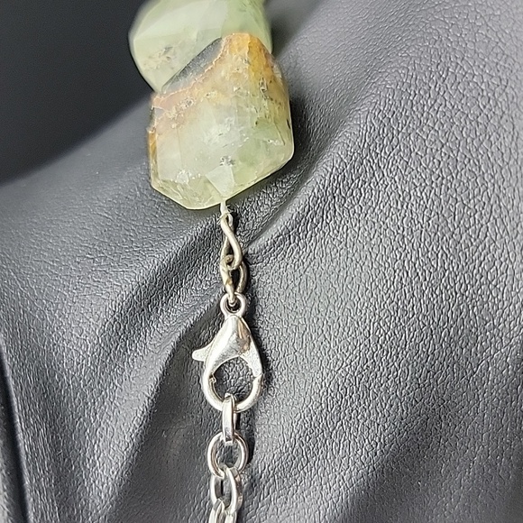 Faceted Agate Prehnite 734 Cts Beaded Natural Gemstone Necklace Unisex Crystal - Picture 6 of 11